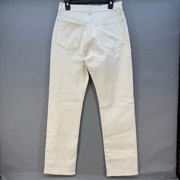 Madewell Jeans Women's 28 (6) Cream 90s Straight Leg High Rise Fit Summer EUC - Picture 2 of 14
